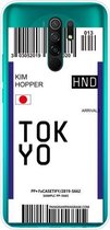 Voor Xiaomi Redmi 9 Boarding Card Series Pattern TPU beschermhoes (Flag Tokyo)