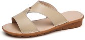 Platte casual mode wilde sandalen voor dames (kleur: beige maat: 35)