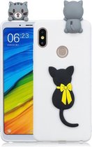 Voor Xiaomi Redmi Note 5 Pro 3D Cartoon patroon schokbestendig TPU beschermhoes (kleine zwarte kat)