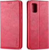 Voor Samsung Galaxy A71 AZNS Retro textuur magnetische horizontale flip PU lederen tas met houder & kaartsleuven en fotolijst (rood)