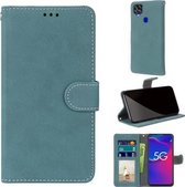 Voor ZTE Axon 11 SE 5G Retro Frosted Horizontale Flip PU lederen tas met houder & kaartsleuven & portemonnee & fotolijst (blauw)