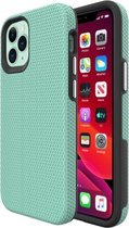 Voor iPhone 12 Triangle Armor Texture TPU + pc-hoes (mintgroen)