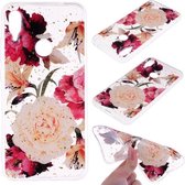 Cartoon patroon goudfolie stijl Dropping Glue TPU zachte beschermhoes voor Xiaomi Redmi Note 7 (bloem)