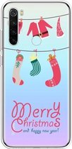 Voor Xiaomi Redmi Note 8 Trendy schattig kerstpatroon doorzichtig TPU beschermhoes (kerstset)