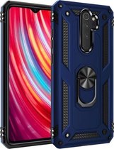 Voor Geschikt voor Xiaomi Redmi Note 8 Pro Armor Shockproof TPU + PC beschermhoes met 360 graden rotatiehouder (blauw)