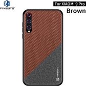 Voor Xiaomi Mi 9 Pro PINWUYO Rong-serie schokbestendige pc + TPU + beschermhoes van chemische vezeldoek (bruin)