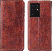Voor Samsung Galaxy S20 Fierre Shann Retro Boomschors Textuur PU Magnetische Horizontale Flip Lederen Case met Houder & Kaartsleuven & Portemonnee (Rood)