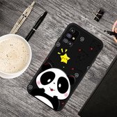 Voor Samsung Galaxy M51 olie reliëf gekleurd tekening patroon schokbestendig TPU beschermhoes (schattige beer)