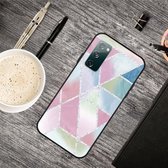 Voor Samsung Galaxy S20 FE Frosted Fashion Marble Shockproof TPU beschermhoes (Multicolor Square)