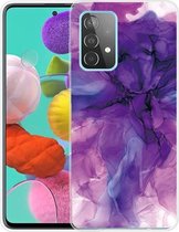 Voor Samsung Galaxy A32 5G marmeren schokbestendige TPU beschermhoes (abstract paars)