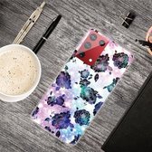 Voor Samsung Galaxy S21 Ultra 5G schokbestendig geverfd transparant TPU beschermhoes (Starry Chrysanthemum)