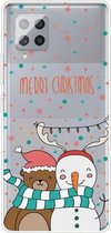 Voor Samsung Galaxy A42 Christmas Series Clear TPU beschermhoes (Take Picture Bear Snowman)