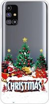 Voor Samsung Galaxy M31s Christmas Series Clear TPU beschermhoes (Retro Old Man)