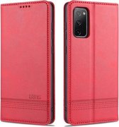 Voor Samsung Galaxy S20 FE AZNS Magnetische Kalf Textuur Horizontale Flip Leren Case met Kaartsleuven & Houder & Portemonnee (Rood)