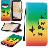 Voor Samsung Galaxy S8 Plus Gekleurd tekeningpatroon Horizontaal Flip TPU + PU lederen hoesje met houder & kaartsleuven & portemonnee & lanyard (Rainbow Butterfly)