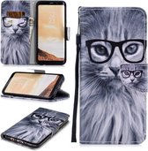 Voor Samsung Galaxy S8 Plus Gekleurde tekening Patroon Horizontale Flip TPU + PU lederen tas met houder & kaartsleuven & portemonnee & Lanyard (Fashion Cat)