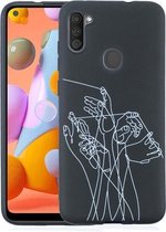 Voor Samsung Galaxy A11 Painted Pattern Soft TPU Case (Five Hands)