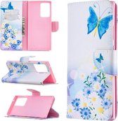 Voor Samsung Galaxy Note 20 Ultra Gekleurde Tekening Patroon Horizontale Flip Leren Case met Houder & Kaartsleuven & Portemonnee (Vlinder Liefde)