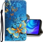 Voor Geschikt voor Xiaomi Redmi 9A 3D Gekleurde Tekening Horizontale Flip PU Lederen Case met Houder & Kaartsleuven & Portemonnee (Jade Vlinder)