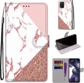 Voor Geschikt voor Xiaomi Mi 10 Lite Gekleurde tekening Cross-textuur Horizontale flip PU-lederen hoes met houder & kaartsleuven & portemonnee & lanyard (poedersteentextuur)