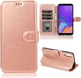 Voor Samsung Galaxy A7 (2018) Kalfsstructuur Magnetische Gesp Horizontale Flip Leren Case met Houder & Kaartsleuven & Portemonnee & Fotolijst (Rose Goud)