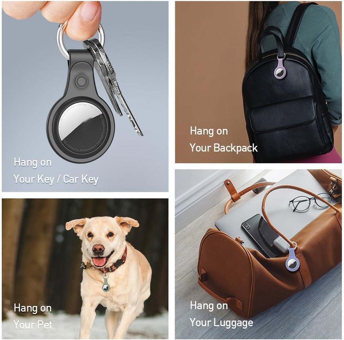 Collier pour chien Apple AirTag en cuir de qualité supérieure et