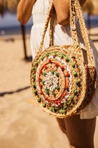 Jute tas - ronde strandtas - festivaltas - 25 cm - handgemaakte tas - Figueretes 11