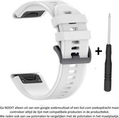 Wit Siliconen Bandje voor Garmin Fenix 5S / Garmin Fenix 5S Plus – Maat: zie maatfoto – 20 mm white smartwatch strap - band