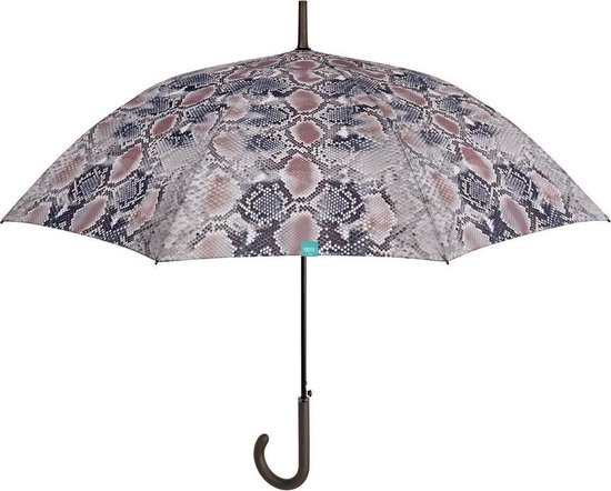 Perletti Paraplu Slang Dames 102 Cm Microvezel Bruin | bol.com