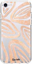 Casetastic Apple iPhone 7 / iPhone 8 / iPhone SE (2020) Hoesje - Softcover Hoesje met Design - Leaves Coral Print