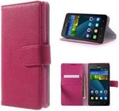 Telefoonhoesje - Book Case - Geschikt Voor Huawei Y635 - Roze
