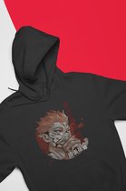 Jujuutsu Kaisen Sukuna Ryomen Hoodie - Anime Merchandise - Shounen - Cadeau voor geek gamer - Unisex Maat L ZWart