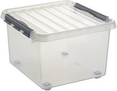 Boîte de rangement Sunware Q-Line - 26L - Roues - Transparent