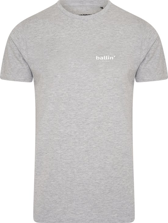 Ballin Est. 2013 - Heren Tee SS Small Logo Shirt - Grijs - Maat M