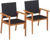 Medina Buitenstoelen 2 st poly rattan zwart en bruin