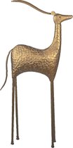 Clayre & Eef Decoratie Beeld Antilope 50*21*130 cm Koperkleurig Metaal Decoratief Figuur Decoratieve Accessoires Woonaccessoires