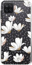 Casetastic Samsung Galaxy A12 (2021) Hoesje - Softcover Hoesje met Design - Sprinkle Leaves and Flowers Print