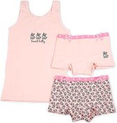 Kinderondergoed Funderwear - Set Sweet Kitty - Roze - Maat 146 - Meisjes