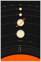 JUNIQE - Poster in kunststof lijst Solar System black -40x60 /Ivoor &