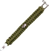 101inc Paracord Bracelet Skull 8inch groen