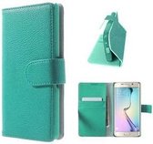 Samsung S6 EDGE Hoesje Wallet Case Turquoise