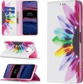 Voor Nokia X10/X20 Gekleurd Tekenpatroon Onzichtbare Magnetische Horizontale Flip PU Lederen Case met Houder & Kaartsleuven & Portemonnee (Zonnebloem)