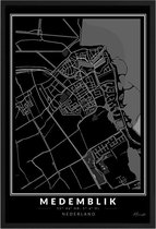 Poster Stad Medemblik - A2 - 42 x 59,4 cm - Inclusief lijst (Zwart Aluminium)