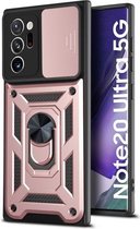 Voor Samsung Galaxy Note20 Ultra Sliding Camera Cover Design TPU + pc-beschermhoes (roségoud)