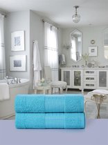 Luxe Handdoeken Set - Handdoek - Douchelaken - 70x140cm - 100% Zacht Katoen - Aqua Blauw - 2 stuks