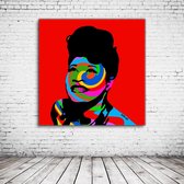 Ella Fitzgerald Pop Art Acrylglas - 100 x 100 cm op Acrylaat glas + Inox Spacers / RVS afstandhouders - Popart Wanddecoratie