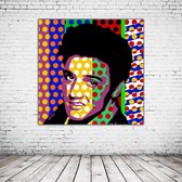 Pop Art Elvis Presley Canvas - 90 x 90 cm - Canvasprint - Op dennenhouten kader - Geprint Schilderij - Popart Wanddecoratie