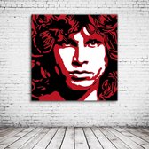 Jim Morrison Pop Art Acrylglas - 80 x 80 cm op Acrylaat glas + Inox Spacers / RVS afstandhouders - Popart Wanddecoratie