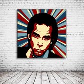 Pop Art Nick Cave Canvas - 80 x 80 cm - Canvasprint - Op dennenhouten kader - Geprint Schilderij - Popart Wanddecoratie