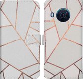 iMoshion Design Softcase Book Case Nokia X10 / X20 hoesje - White Graphic